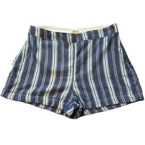 Hollister Blue Striped High-Waist Short- Size 7